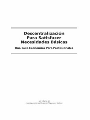 cover image of Descentralizacion para Satisfacer Necesidades Basicas